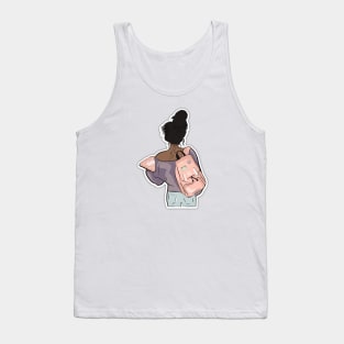 College Style Illustration Tank Top